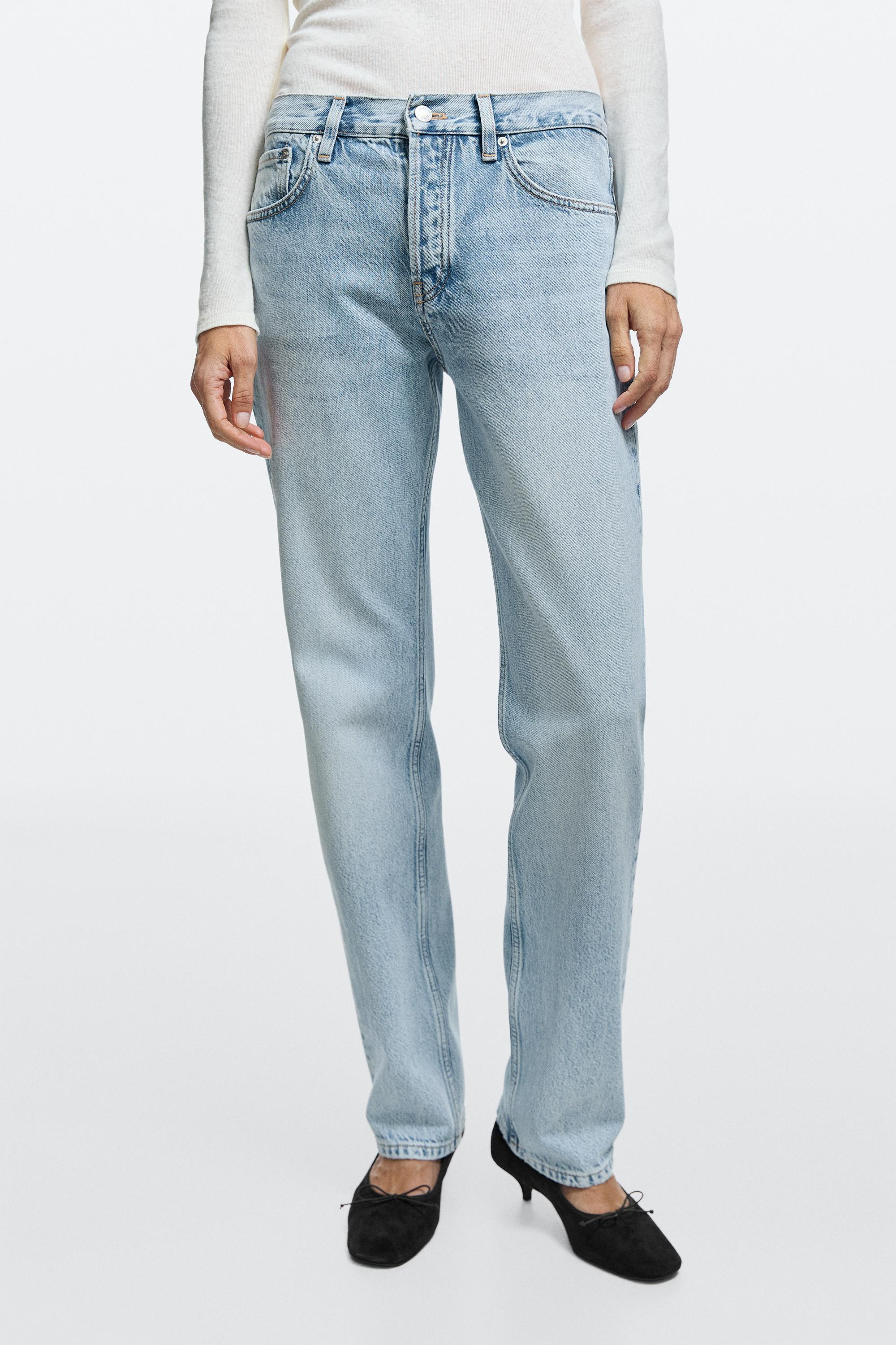 Mid-waist relaxed straight-leg jeans | Massimo Dutti UK