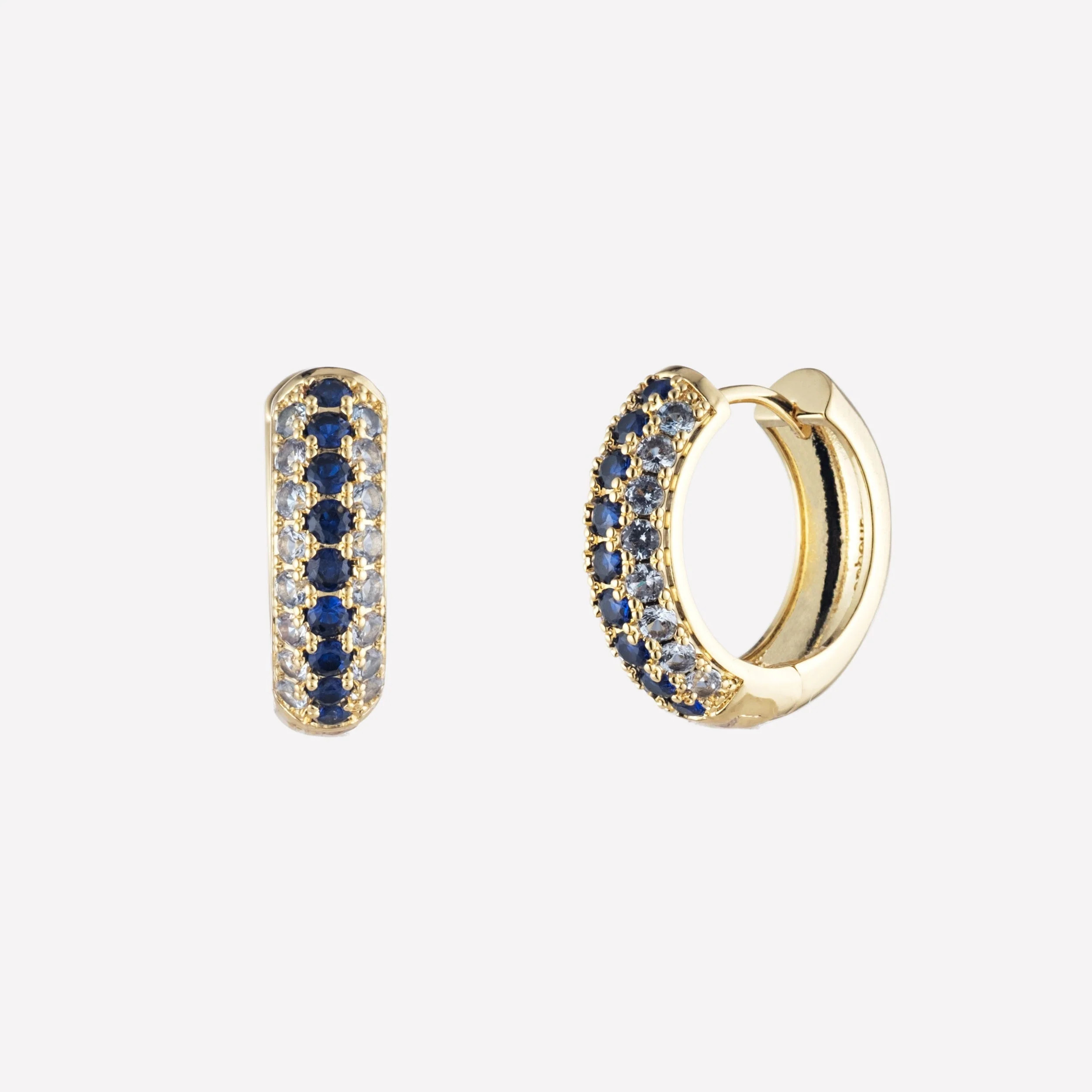Addison Pave Huggie Hoop Earrings | BONHEUR JEWELRY
