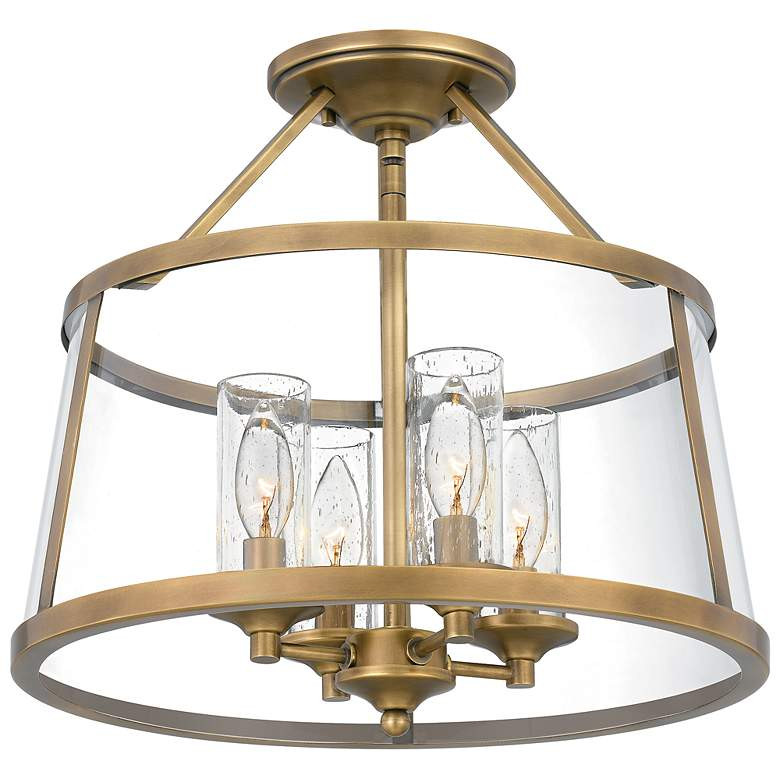 Quoizel Barlow 16"W Weathered Brass 4-Light Ceiling Light - #96A93 | Lamps Plus | Lamps Plus