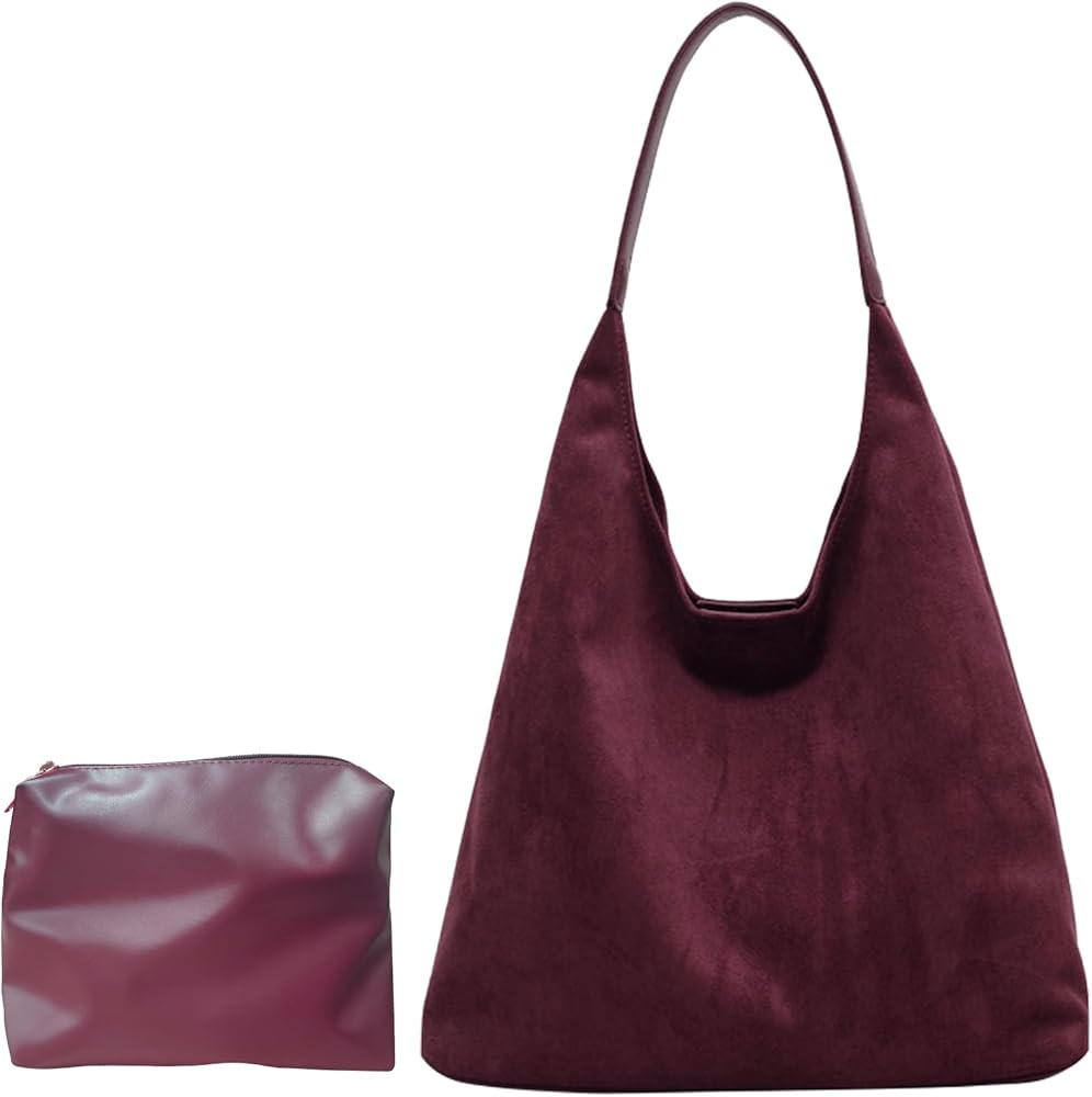 Tote Bags for Women Suede Handbag Work Slouchy Bag Shoulder Hobo Bag Office Tote Handbag | Amazon (US)