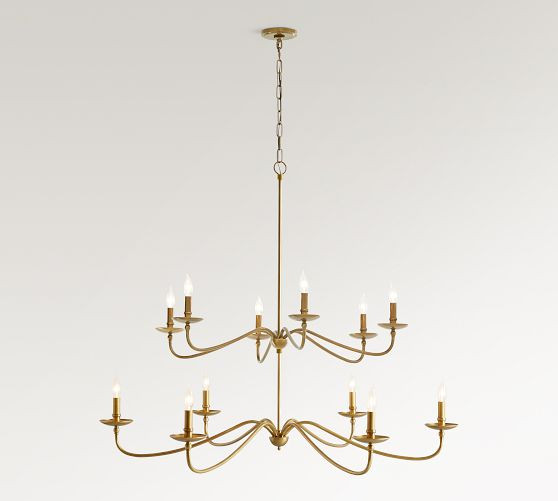 Lucca Iron Round 2-Tier Chandelier (48") | Pottery Barn (US)