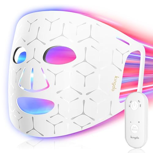 Red Light Therapy for Face 4 Modes LED Face Mask Light Therapy with Remote Portable and Rechargeable Multi Light Therapy Mask with Timing Function | Amazon (US)
