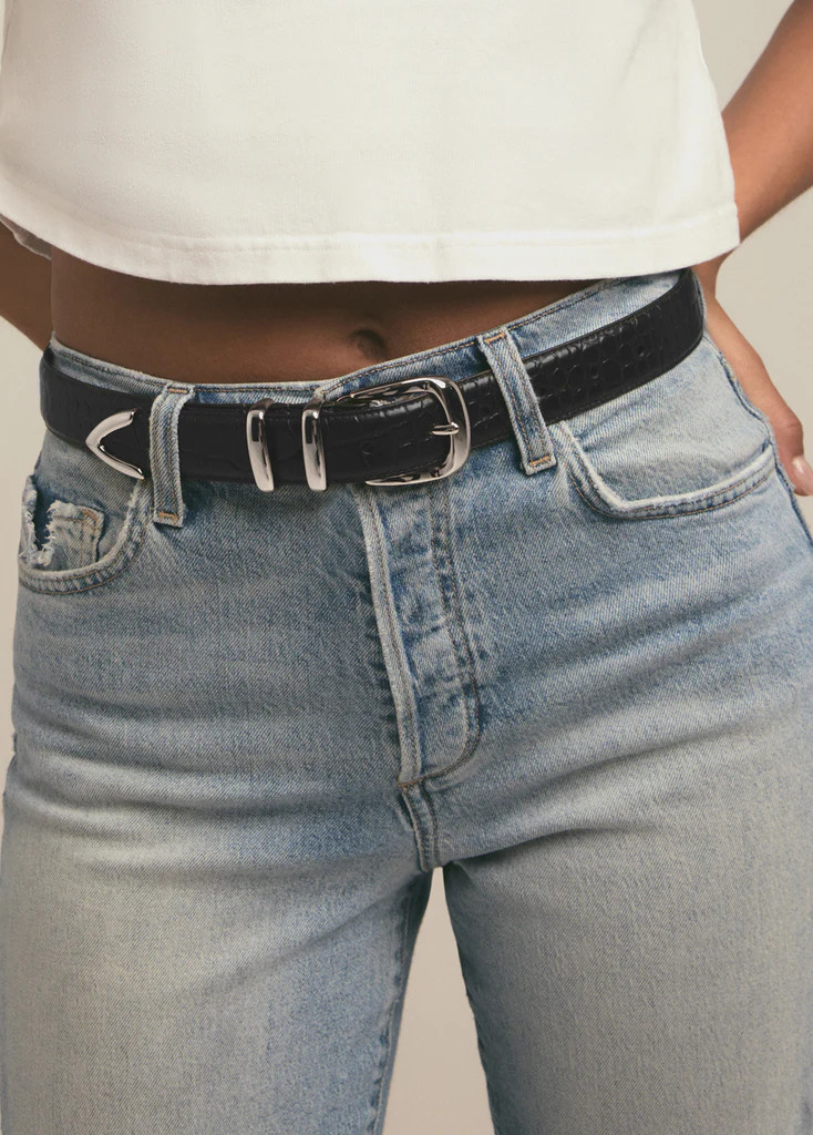 THE JORDAN CROC EMBOSSED BELT | Favorite Daughter