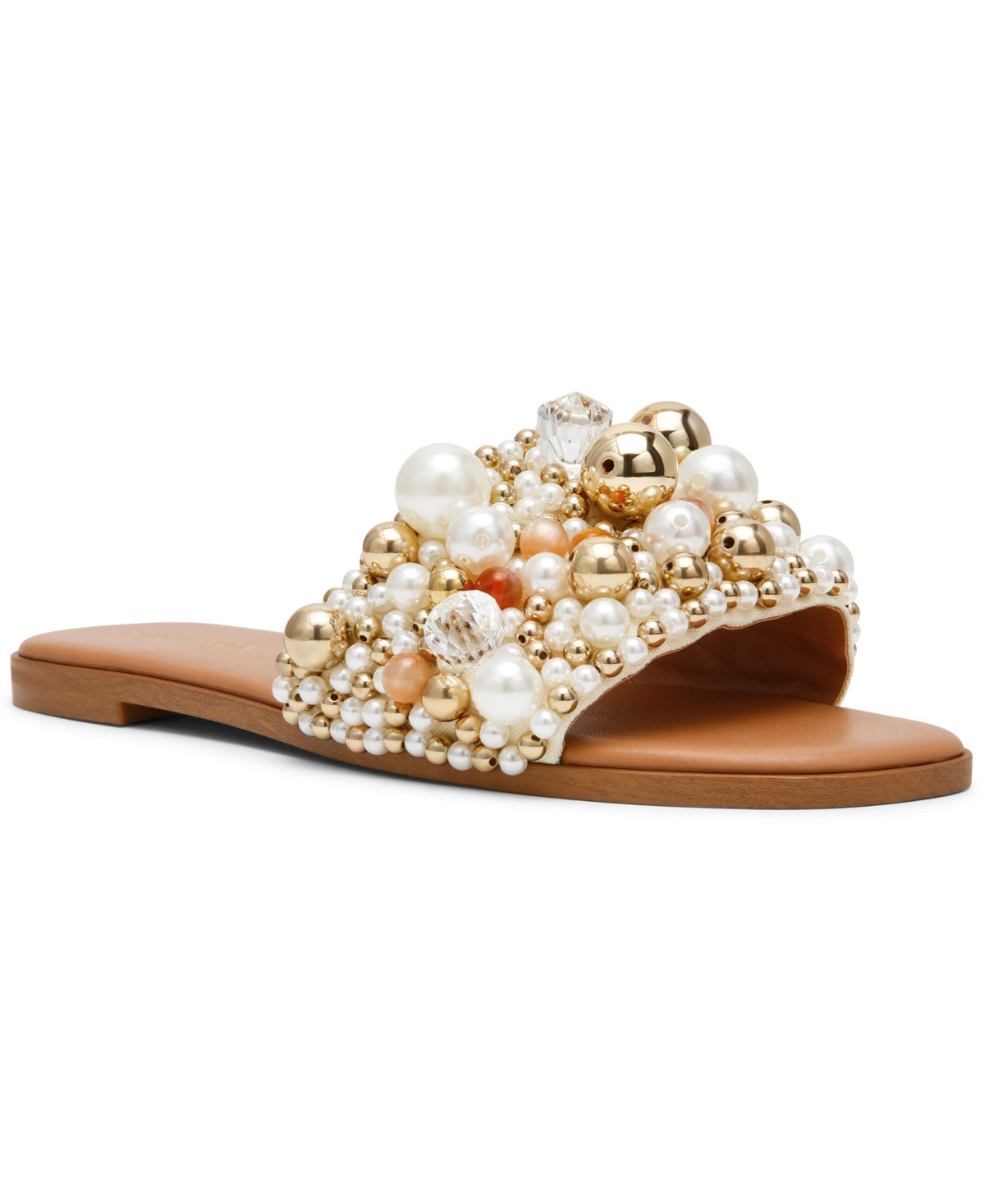 Steve Madden Women's Klio Embellished Slide Sandals - Coral Multi | Macy's