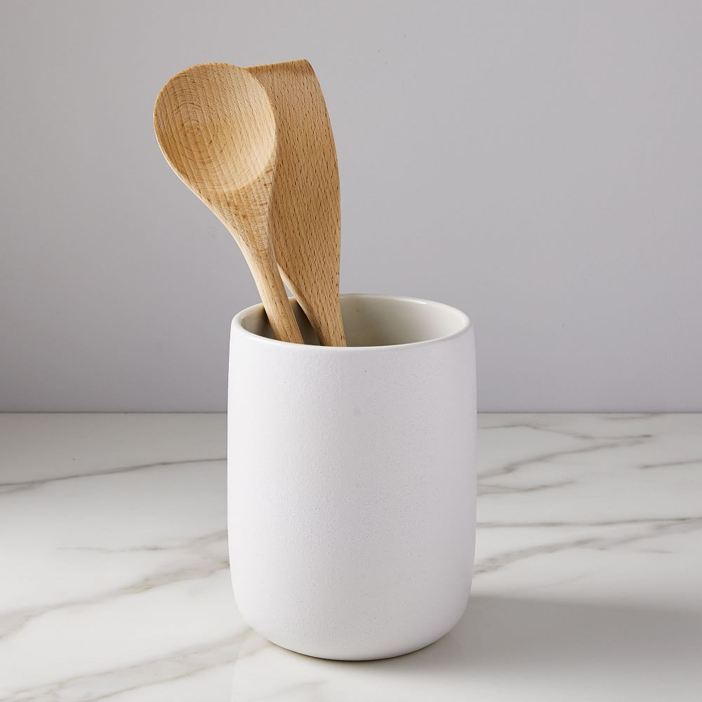 Kaloh Stoneware Utensil Holder - White | West Elm (US)