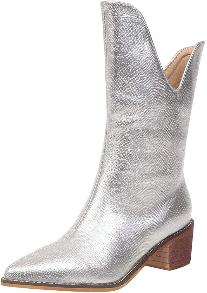 Skapee Size 34-46EU Mid Heels Western Boots Ankle High | Amazon (US)