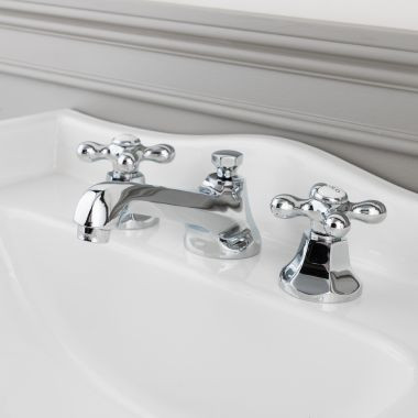 Deco Widespread Bathroom Sink Faucet - Metal Cross Handles | Vintage Tub & Bath
