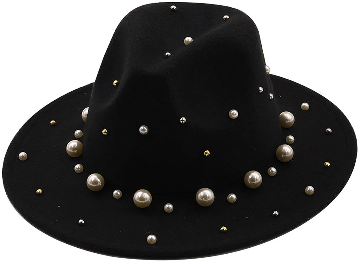 QZUnique Fedora Hat Wide Brim Felt Panama Cap Classic Floppy Wool Warm Top Hat Winter Vintage Jaz... | Amazon (US)