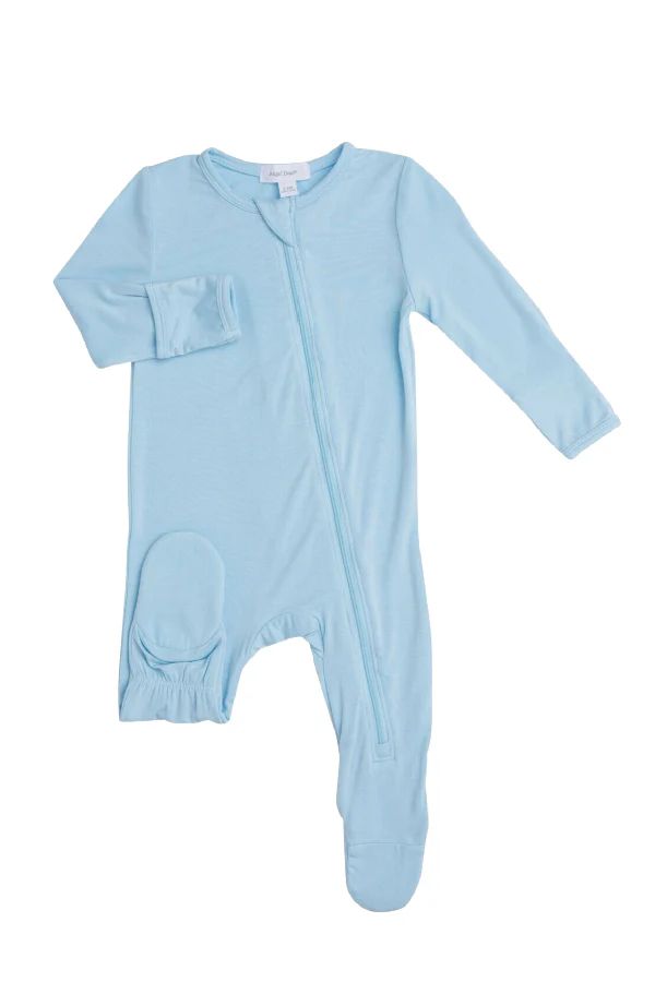 Crystal Blue Two Way Zipper Footie | The Frilly Frog