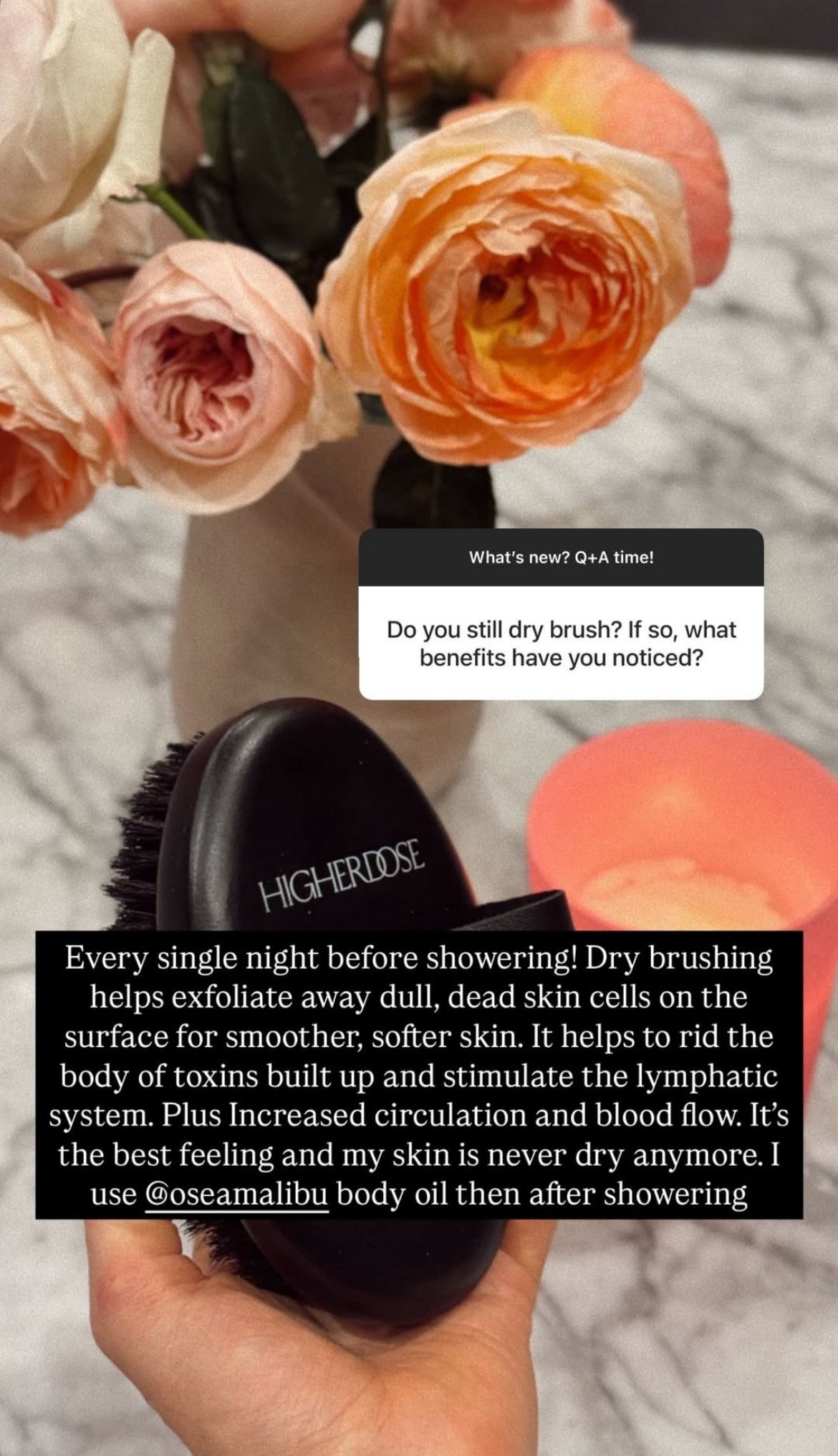 Every single night before showering! Dry brushing helps exfoliate away dull, dead skin cells on the surface for smoother, softer skin. It helps to rid the body of toxins built up and stimulate the lymphatic system. Plus Increased circulation and blood flow. It's the best feeling and my skin is never dry anymore. I use Osea Malibu body oil after showering!

#LTKBeauty #LTKFindsUnder100