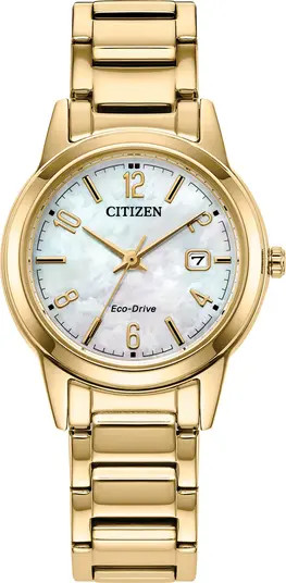 Citizen Eco-Drive Mother-of-Pearl Bracelet Watch, 29.4mm | Nordstromrack | Nordstrom Rack
