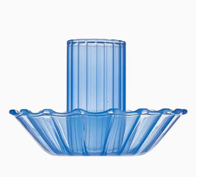 Blue Glass Candle Holder | Lou Collection