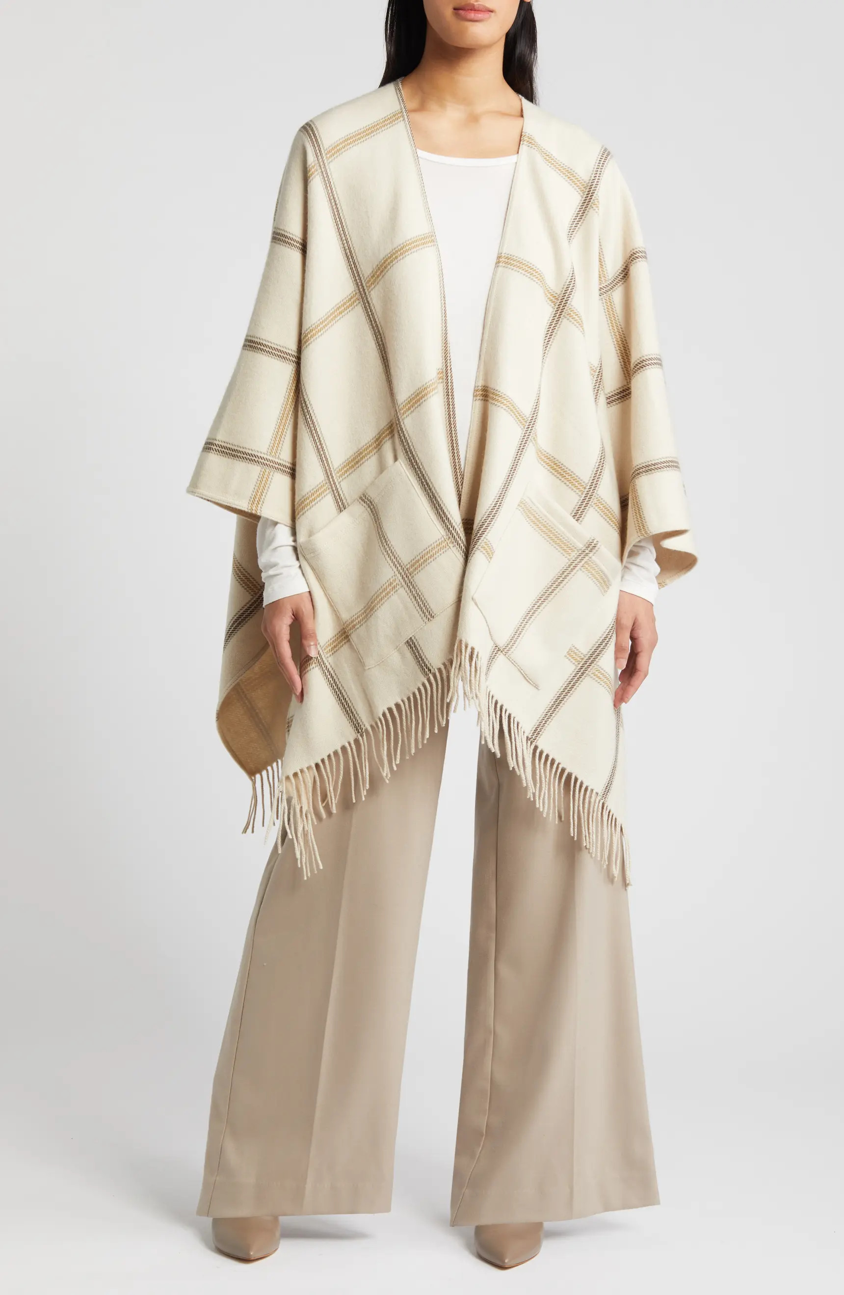 Reversible Wool & Cashmere Ruana | Nordstrom
