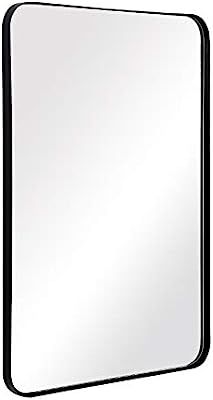 ANDY STAR Wall Mirror for Bathroom, 24x36 Inch Black Bathroom Mirror, Stainless Steel Metal Frame... | Amazon (US)