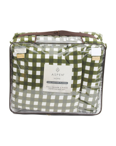 Plaid Cotton Flannel Comforter Set | TJ Maxx