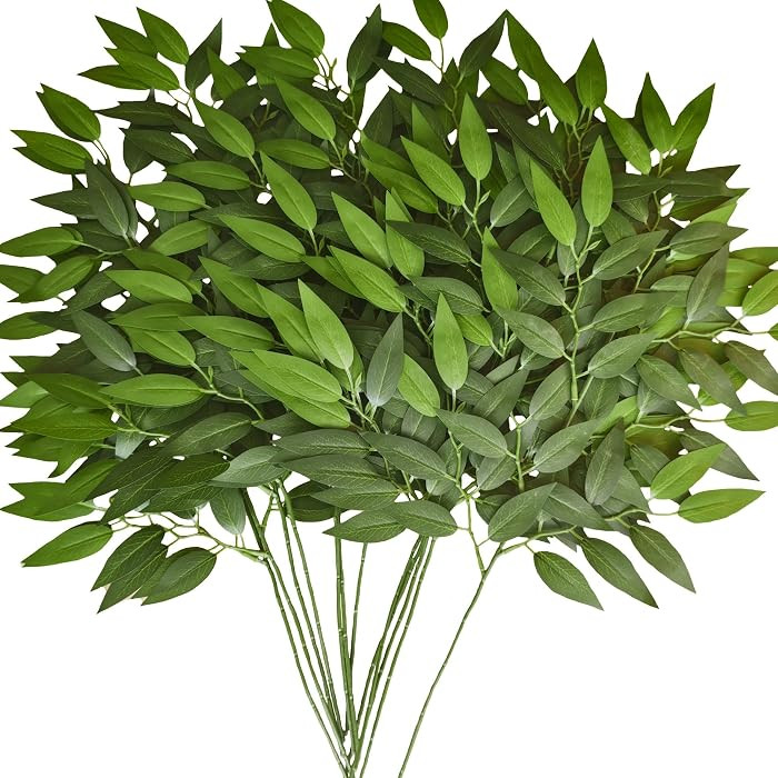 84Pcs Italian Ruscus Greenery Stems 23" Artificial Silk Greenery Leaves for DIY Wedding Arch Bouq... | Amazon (US)
