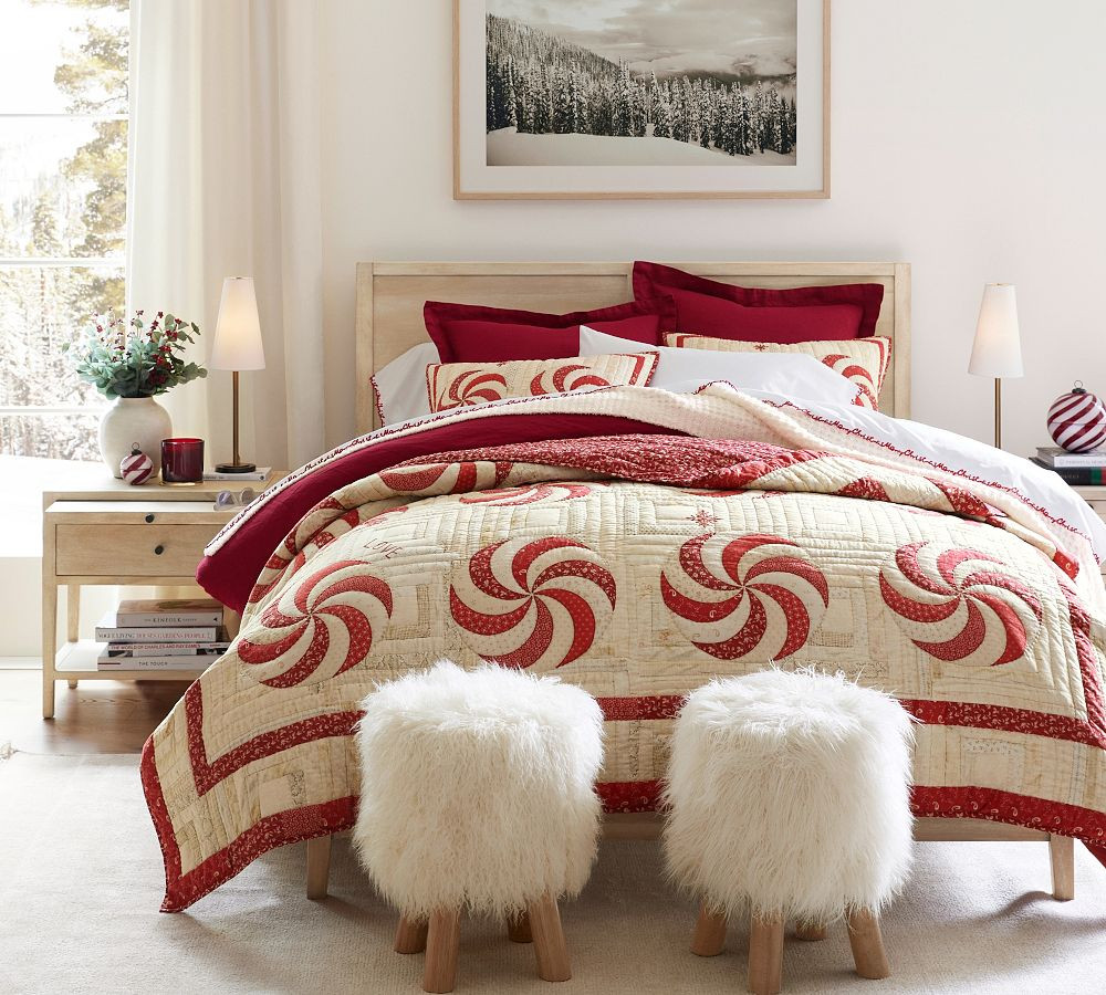 Peppermint Swirls Handcrafted Reversible Quilt & Shams | Pottery Barn (US)
