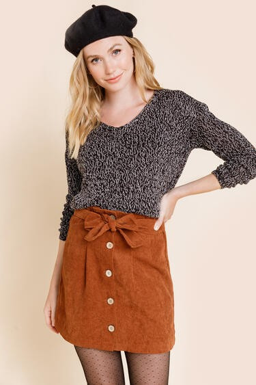 Cara Button Front Mini Skirt - francesca's | Francesca's