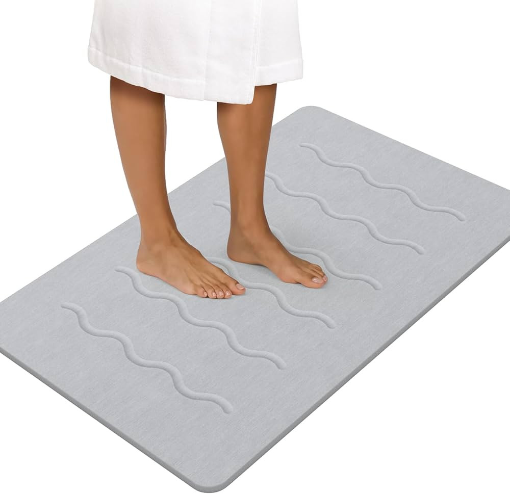 OTHWAY 32"x 20" Stone Bath Mat Large, Diatomaceous Earth Bath Mat for Bathroom Quick Drying Absor... | Amazon (CA)