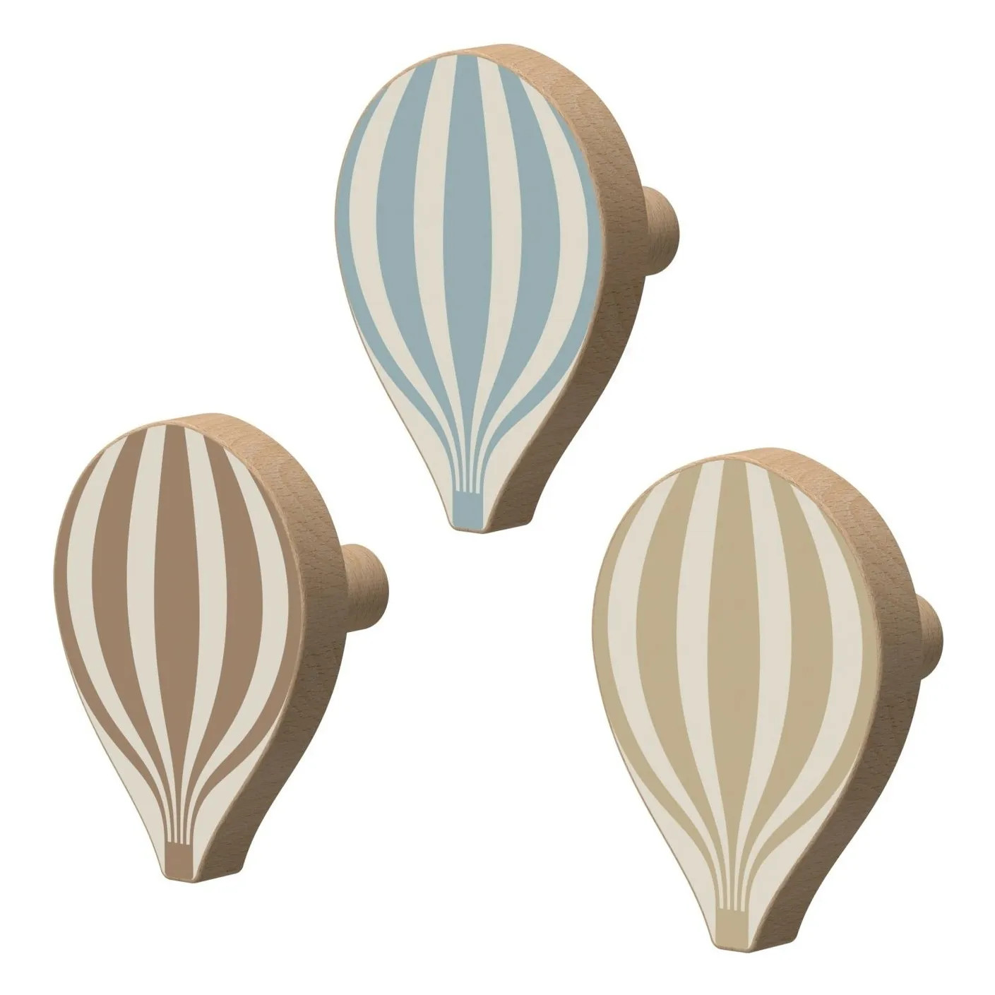 Hot-air balloon coat hooks - Set of 3 | Beige | Smallable