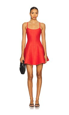 fleur du mal Flared Corset Dress in Coral Crush from Revolve.com | Revolve Clothing (Global)
