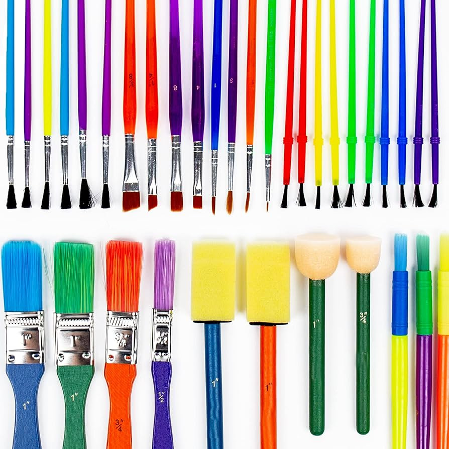 Horizon Group USA Paint Brushes -35 All Purpose Paint Brushes Value Pack – Includes 8 Different... | Amazon (US)