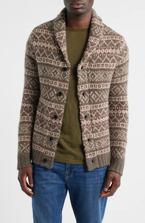 Rails Kallio Fair Isle Merino Wool Blend Cardigan in Amiata Farisle at Nordstrom, Size Medium | Nordstrom