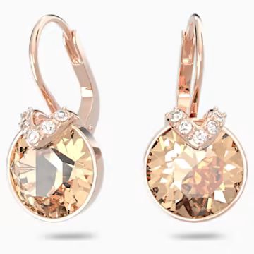 Bella V Pierced Earrings, Pink, Rose-gold tone plated | Swarovski (US)