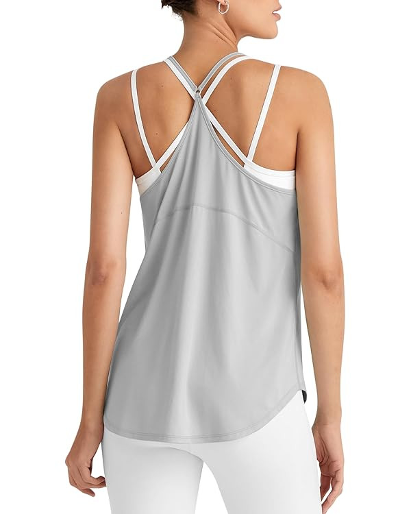 G4Free Workout Athletic Tank Tops for Women Racerback Lightweight Gym Pilates Y-Back Loose Fit Ru... | Amazon (US)