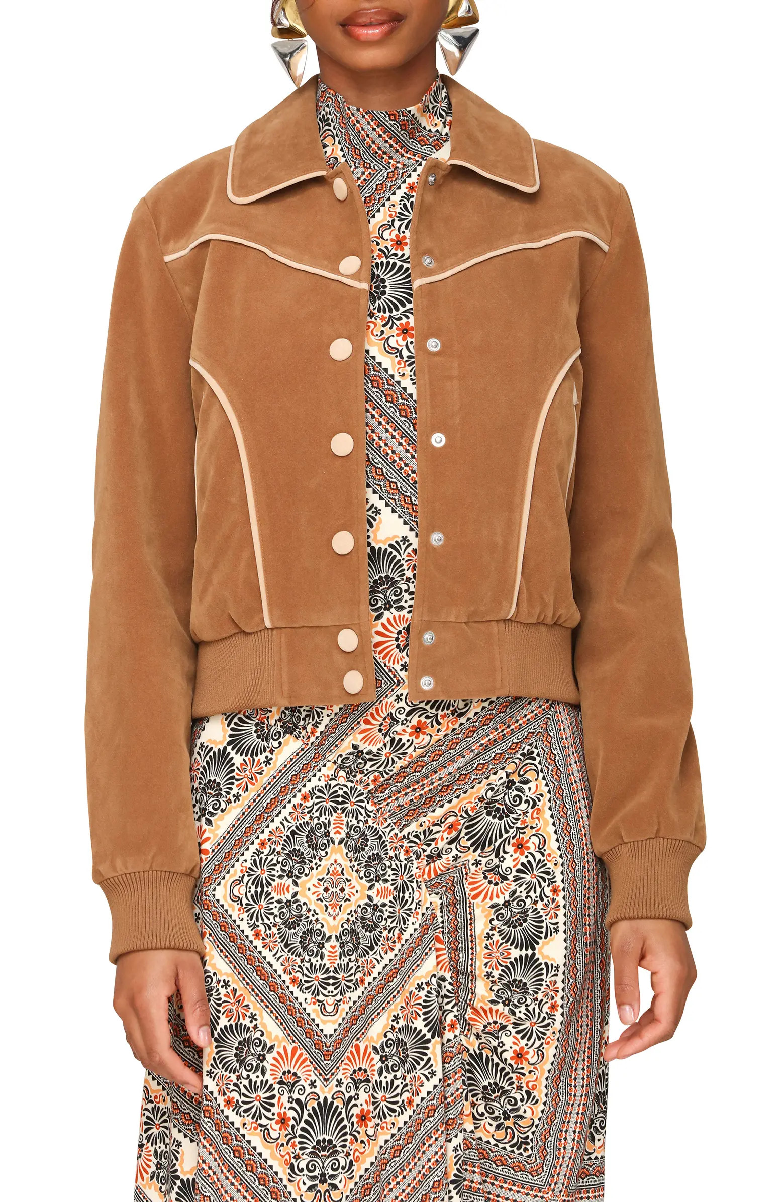 Avec Les Filles Faux Suede Western Bomber Jacket | Nordstrom | Nordstrom