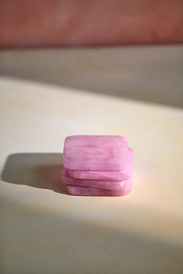 Dyed Alabaster Square Coasters, Set of 4 | Anthropologie (US)