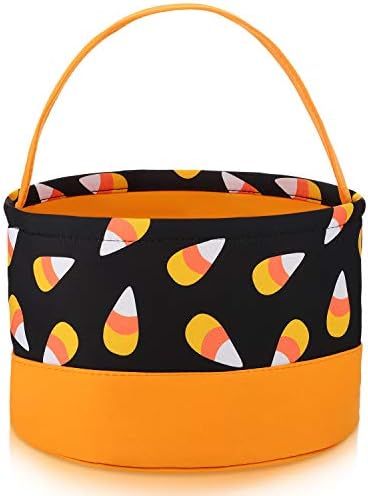 Weewooday Halloween Trick or Treat Bags Halloween Candy Buckets Tote Bags Orange Black with Candy Co | Amazon (US)