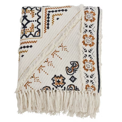 Printed and Embellished Throw Blanket - Saro Lifestyle | Target