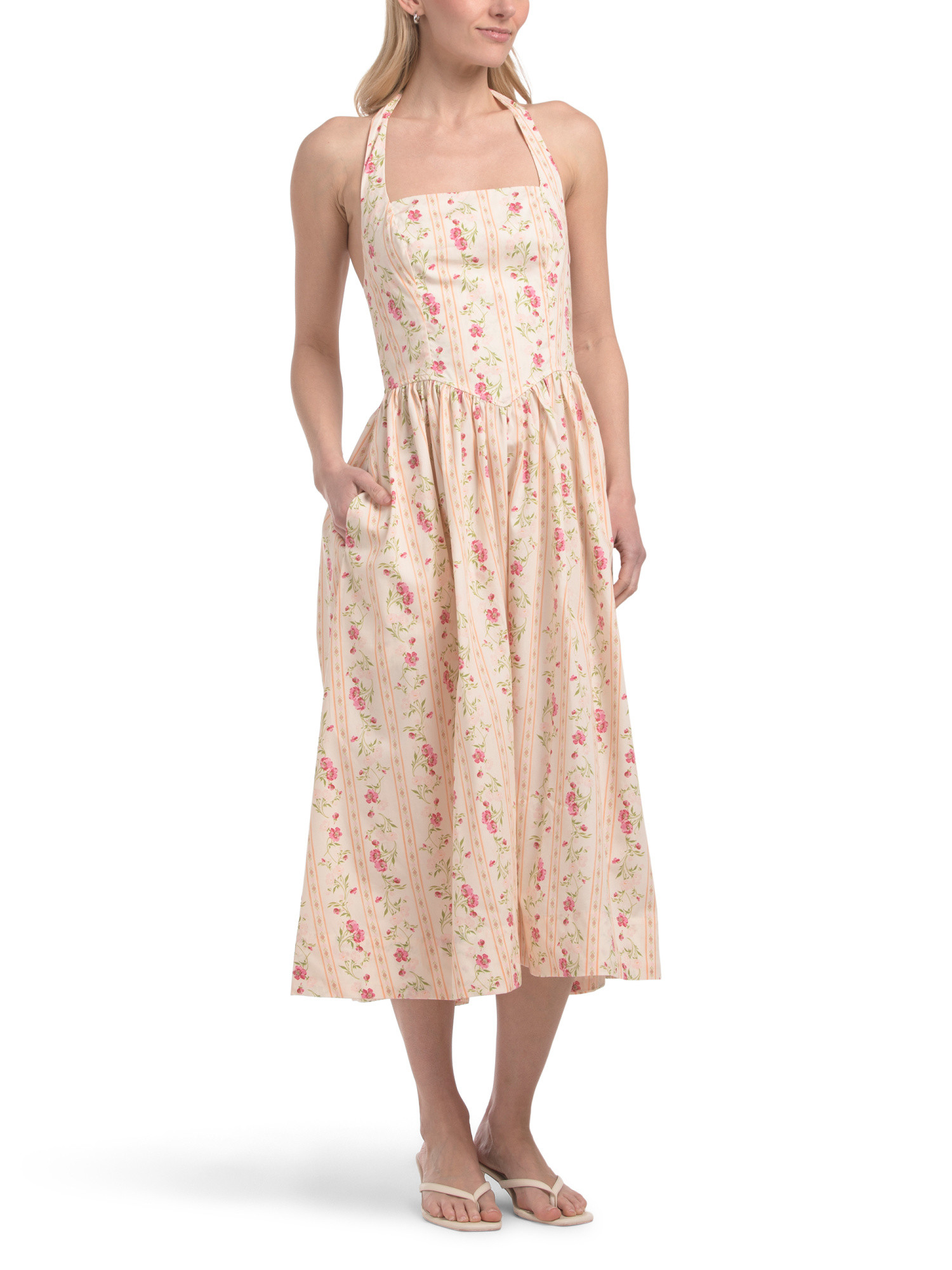 Cotton Halter Neck Printed Maxi Dress | Casual Dresses  | Marshalls | Marshalls