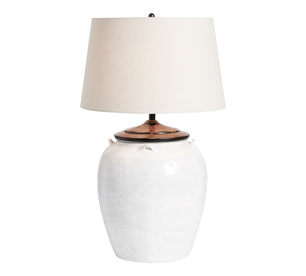 Courtney Ceramic Table Lamp, Ivory | Pottery Barn (US)