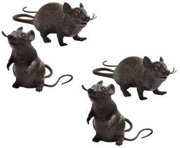 Set of 4 Spooky Plastic Squeaking Rats Halloween Decorations | Amazon (US)