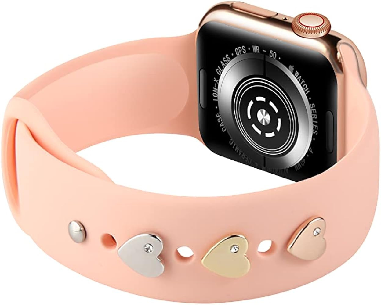 Smart Watch Silicone Band Single Rhinestone Heart Shaped Charms Fashion Charms Decorative Compatible | Amazon (US)