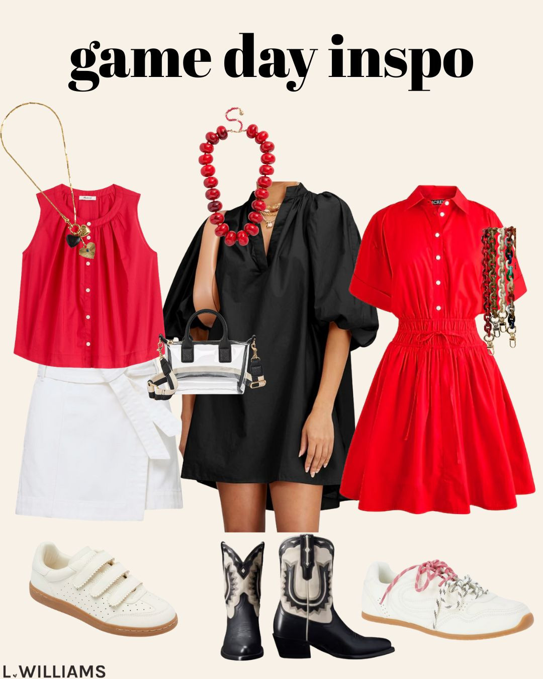 game day inspiration! wear these all season and mix and match. 

 