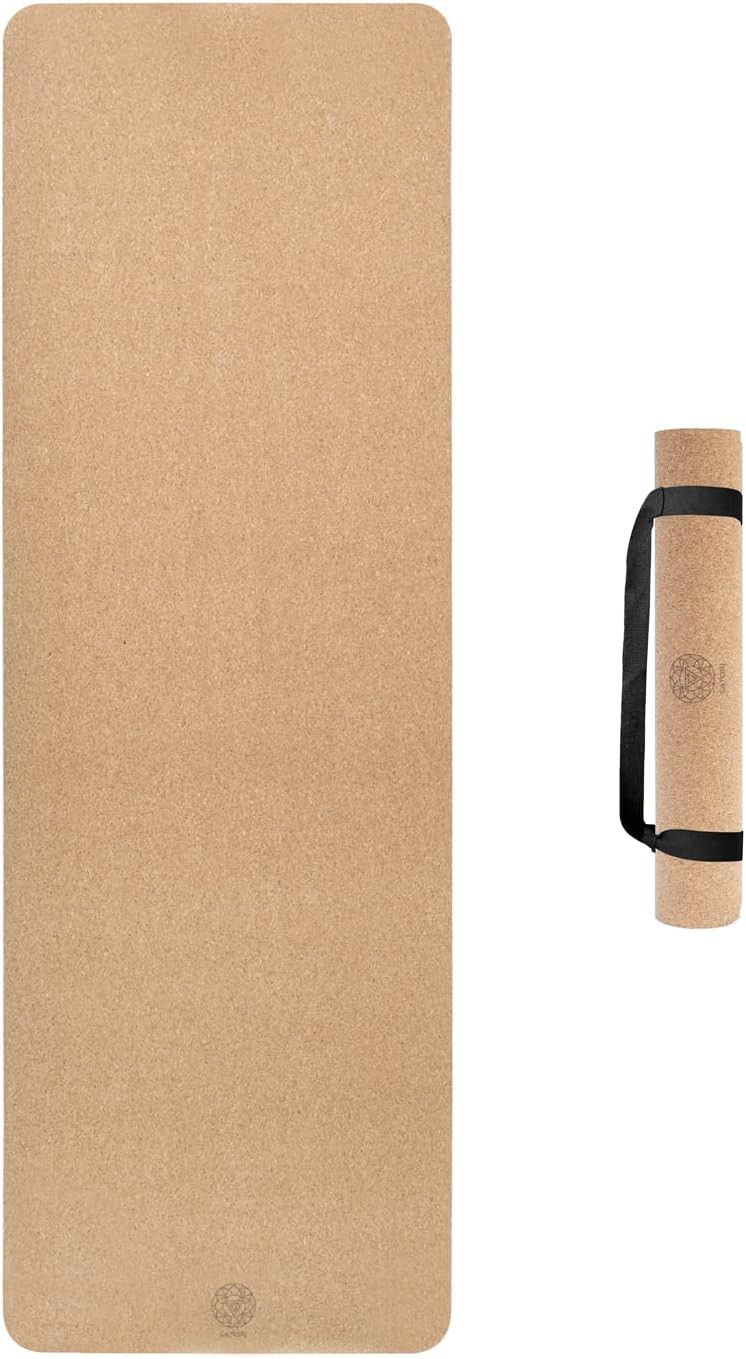 Cork Yoga Mat with Natural Rubber Base, Extra Size, Thickness and Support, Excellent Cushion & Gr... | Amazon (US)