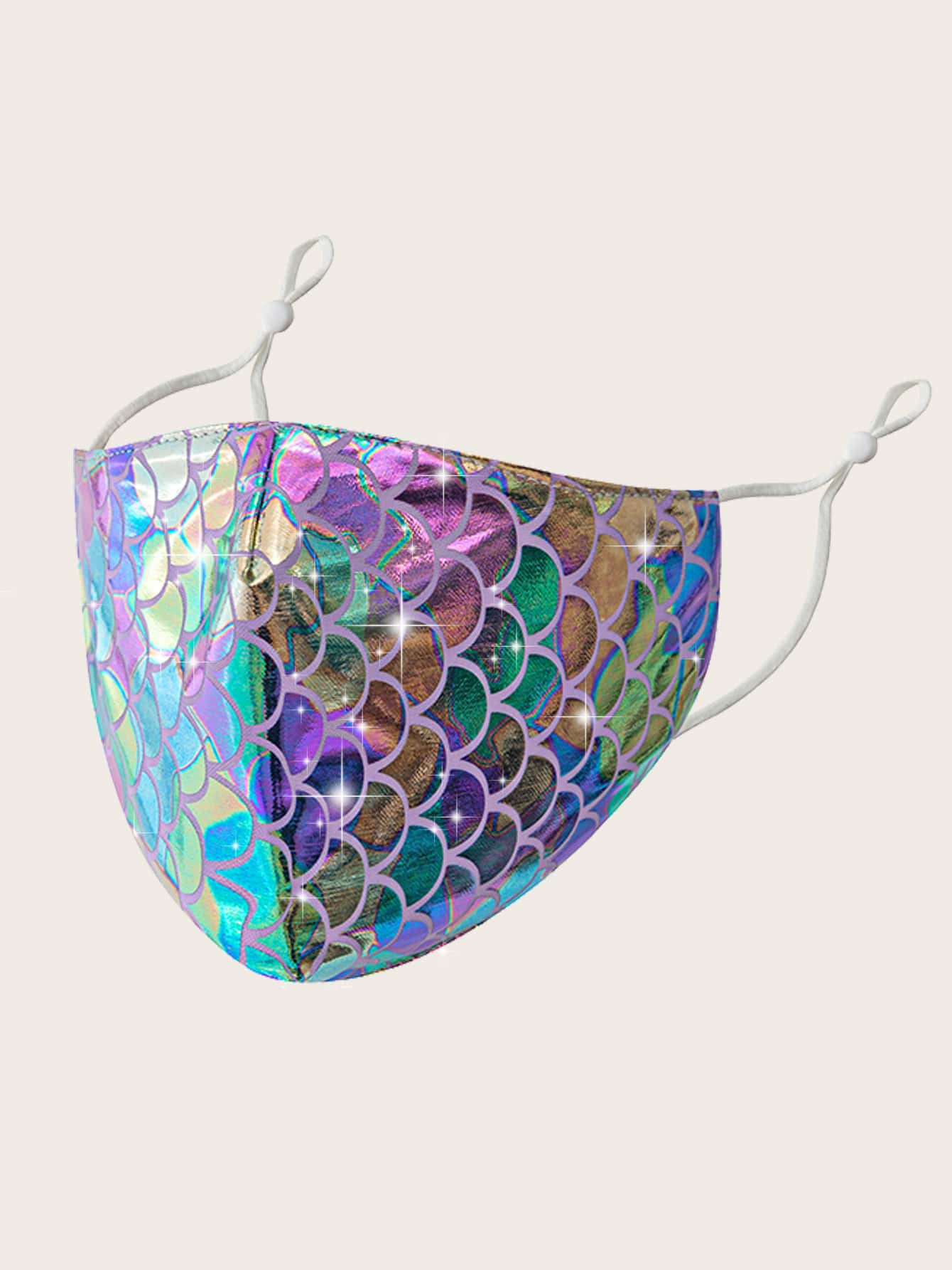 Iridescent Fish Scale Print Face Mask | SHEIN