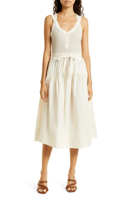 Ulla Johnson Lilith Midi Tank Dress in Oatmeal at Nordstrom, Size 2 | Nordstrom