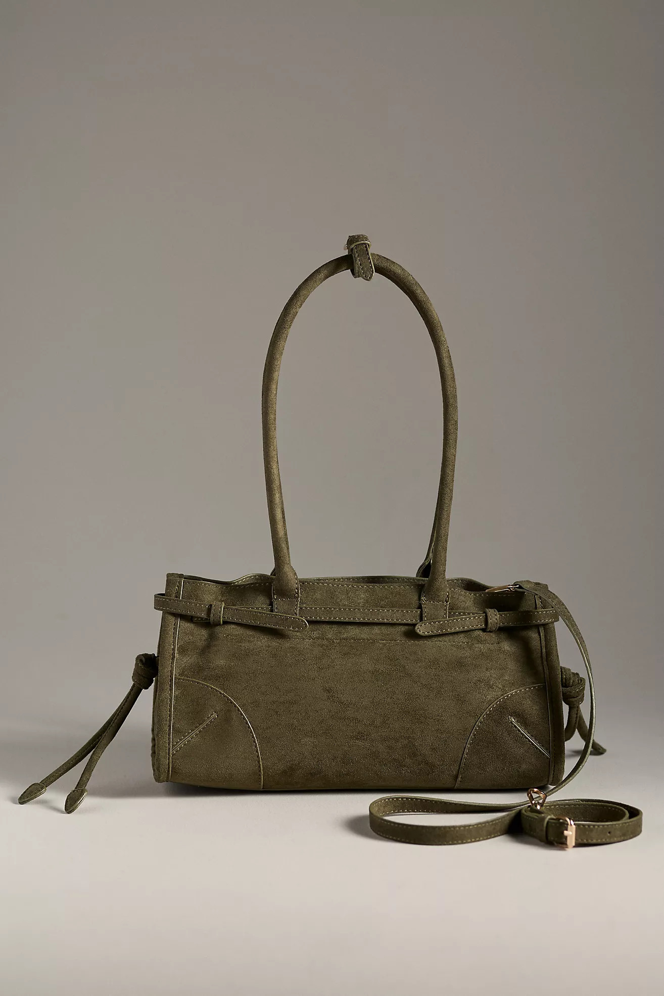 The Greer Structured Faux-Suede Shoulder Bag | Anthropologie (US)