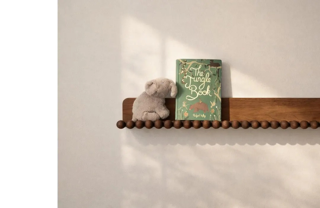 Retro Whimsical Beaded Floating Wall Shelf Nursery Book Shelf Novelty Modern Farmhouse Wall decor... | Etsy (US)