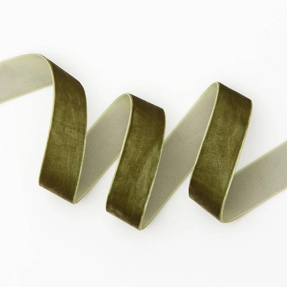 Dusty Dark Green Ribbon 1" 5 YD | Paper Source