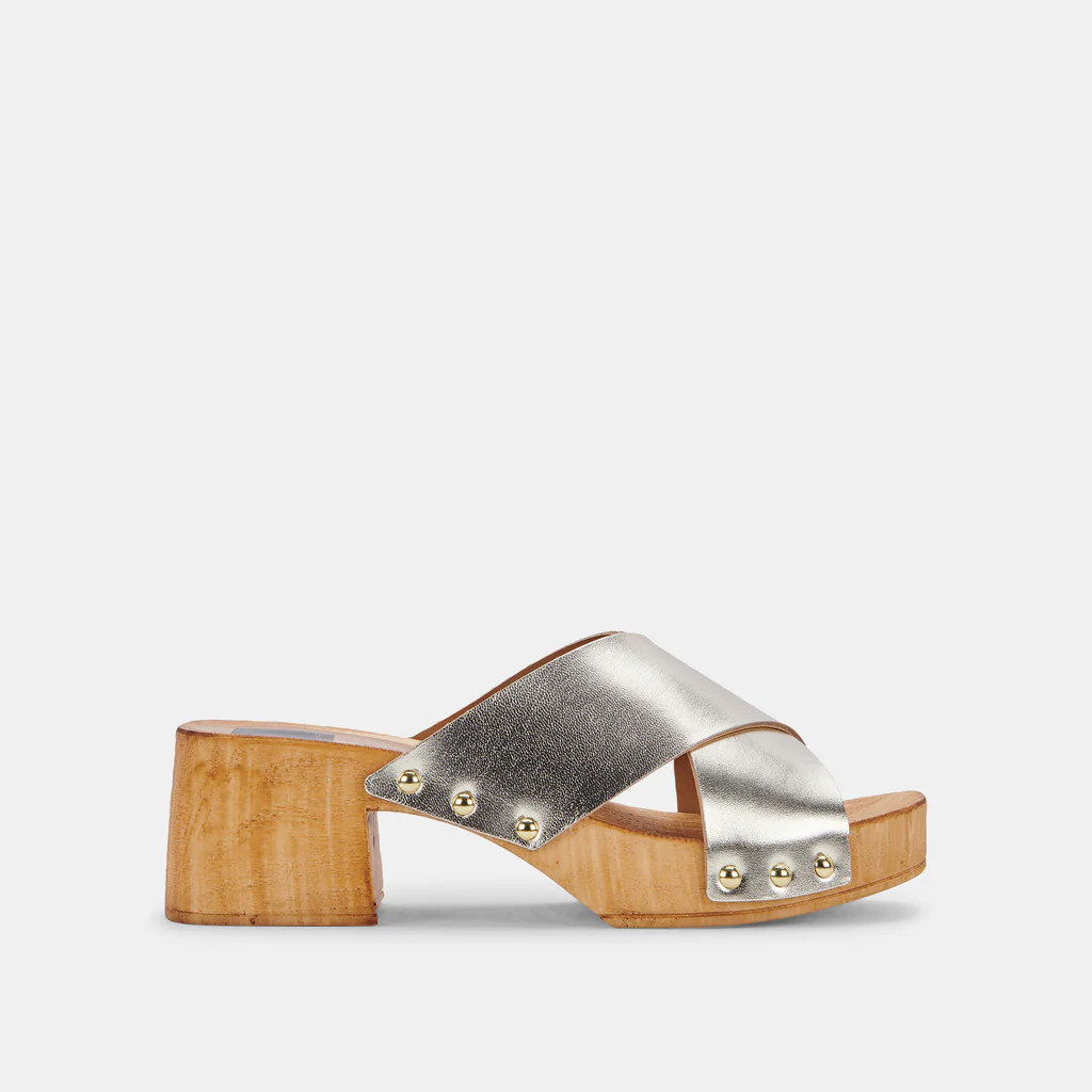 OWAN SANDALS GOLD METALLIC LEATHER | DolceVita.com