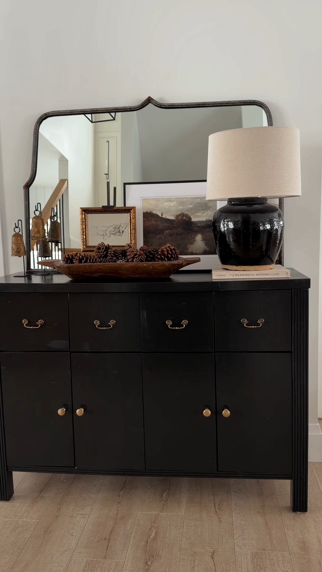 Sideboard styling for winter. Layered with neutrals and collected home finds. 

#LTKcanada #LTKwinter #LTKhome