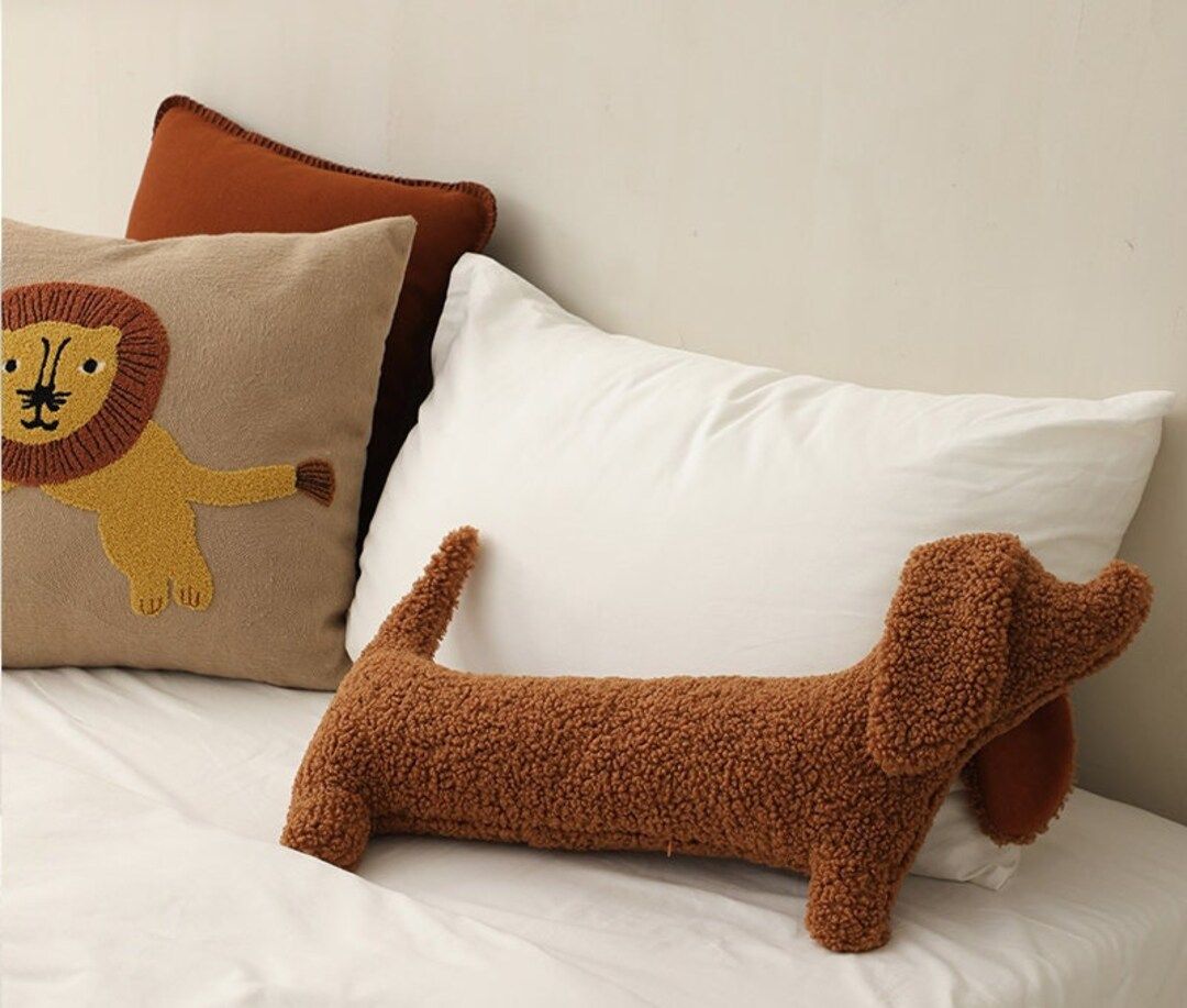 Brown Dachshund Dog Decorative Pillow  Sofa Couch Pillow  - Etsy | Etsy (US)