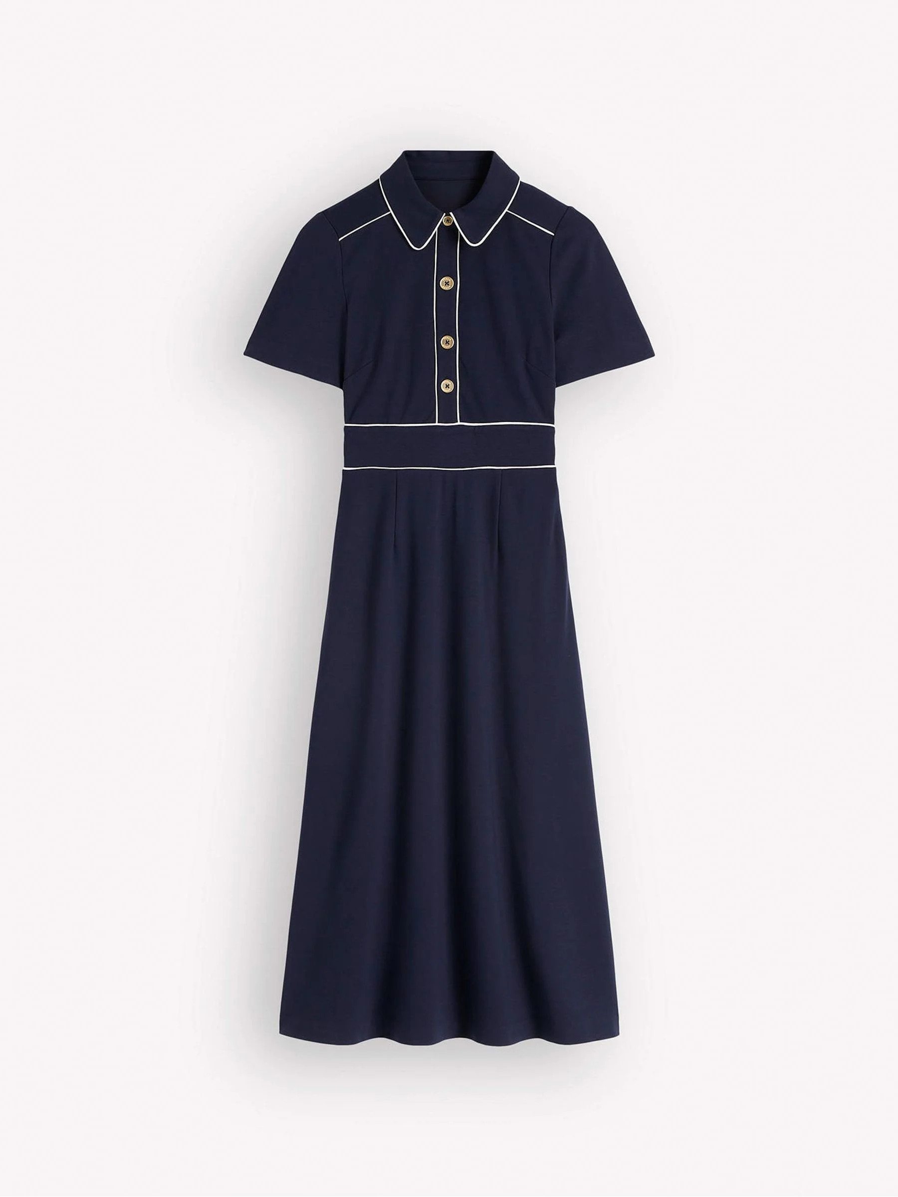 Boden Boden Blue Etta Piping Trim Ponte Dress | Next US