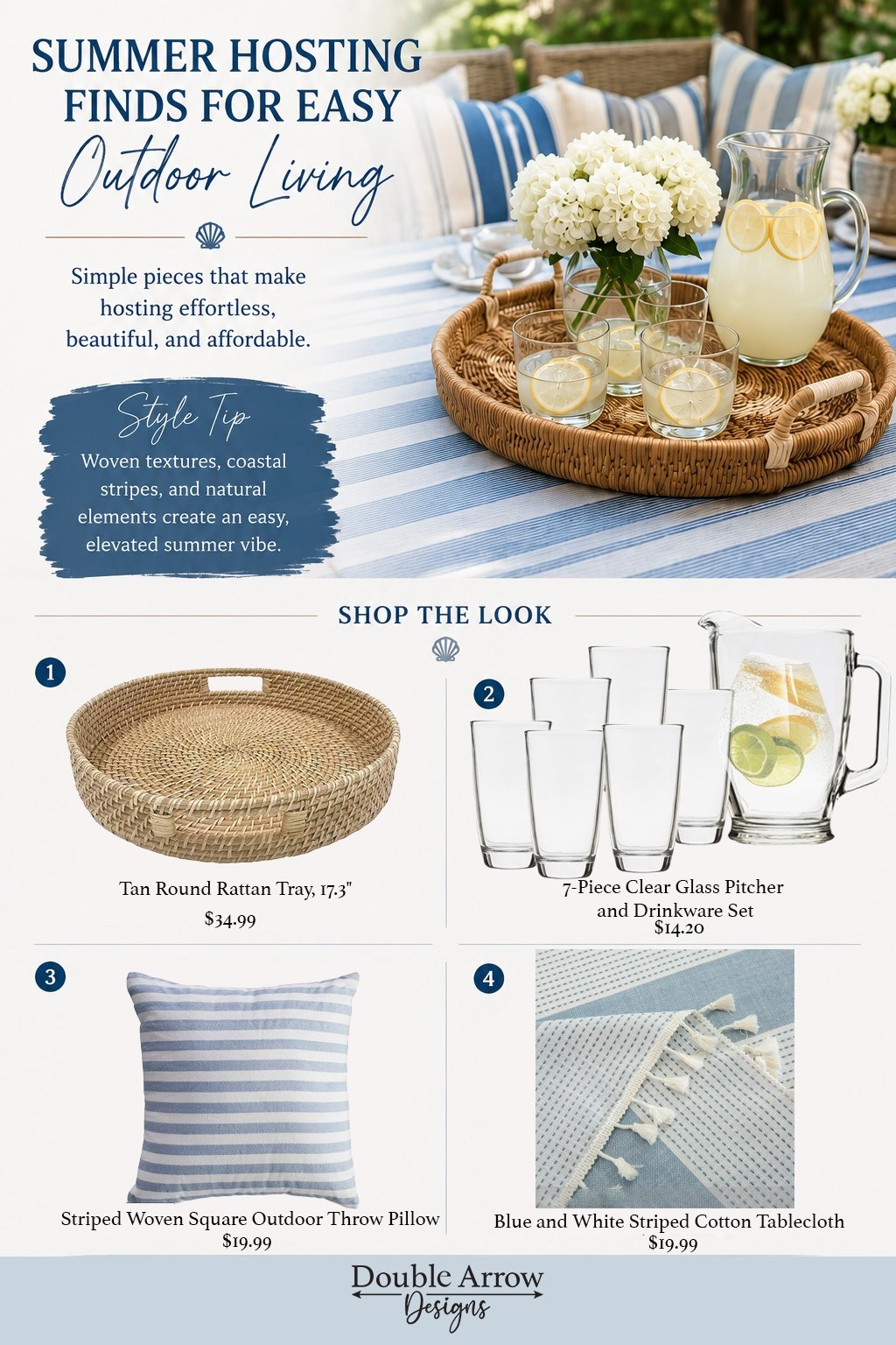 Easy summer hosting starts with layered woven textures, coastal stripes, and affordable outdoor decor. These coastal outdoor finds create a perfect relaxed summer vibe for patio dinners, outdoor gatherings and effortless hosting all season long.

#LTKSeasonal #LTKHome