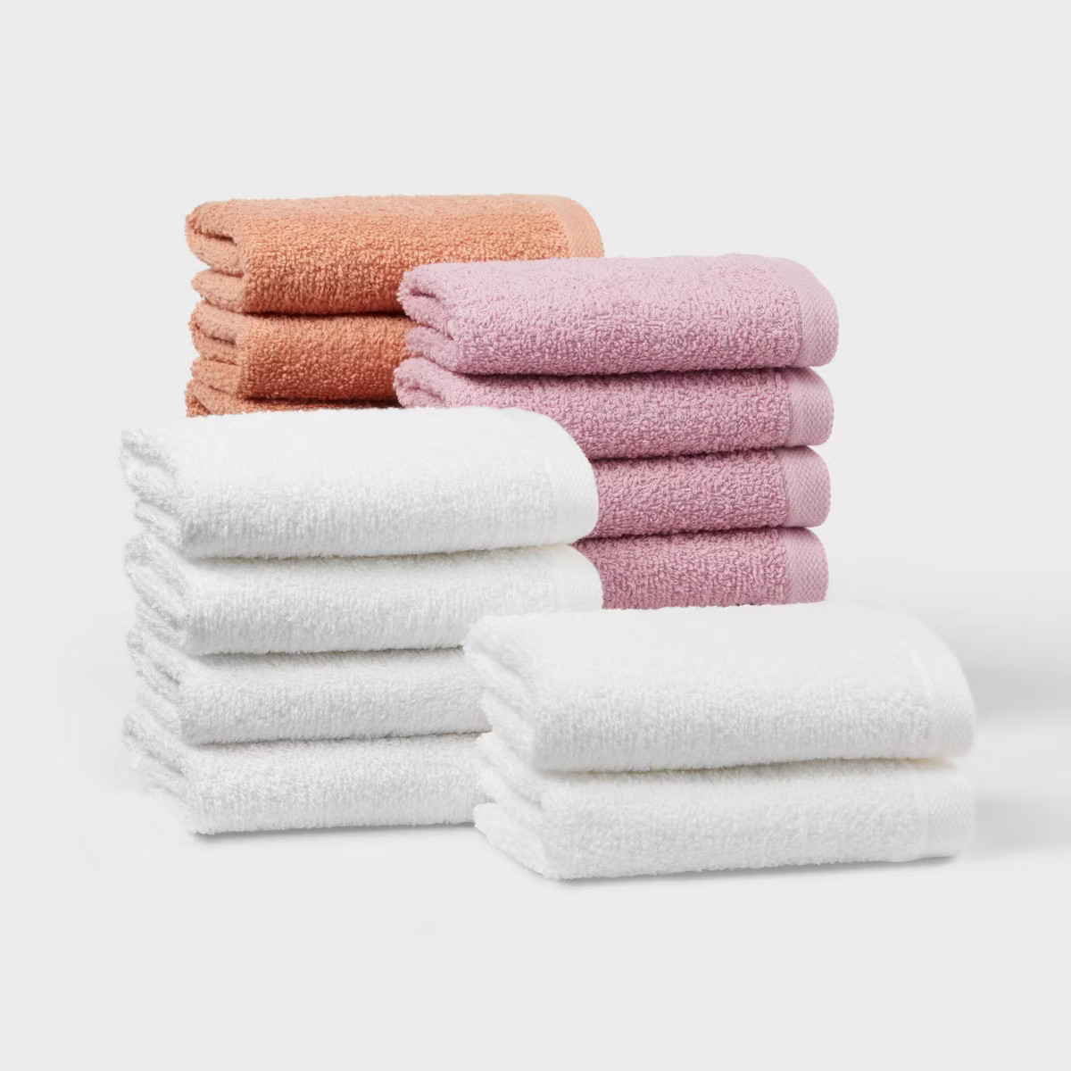 18pk Everyday Washcloths Pink/Orange/White - Room Essentials™ | Target